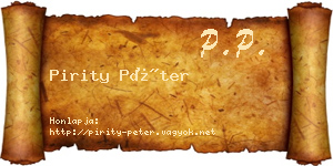 Pirity Péter névjegykártya